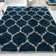 Red Barrel Studio® Ruby Trellis Shag Rug Navy Blue