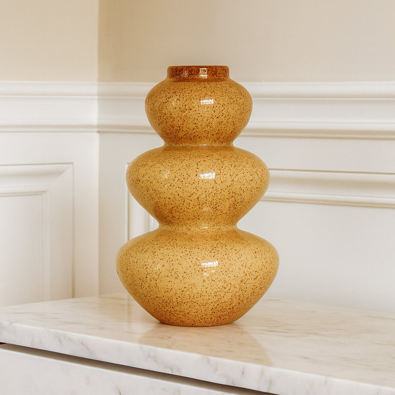 Vase en verre 11 "fait à la main en brun