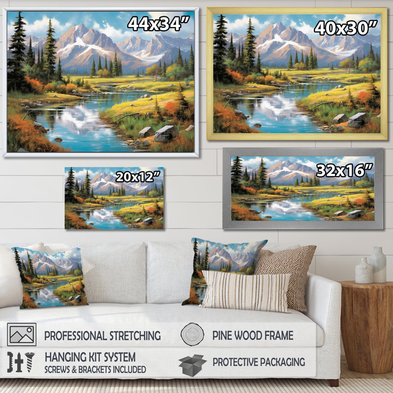 Colorado Mountain Senerity I - Colorado, art encadré, Toile tendue, H 34 po x l 44 po x P 1,5 po
