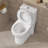 17" ADA Compliant One-piece Toilet Dual Flush Ceramic Toilet Soft Close White Toilet with Comfort Chair Height Seat