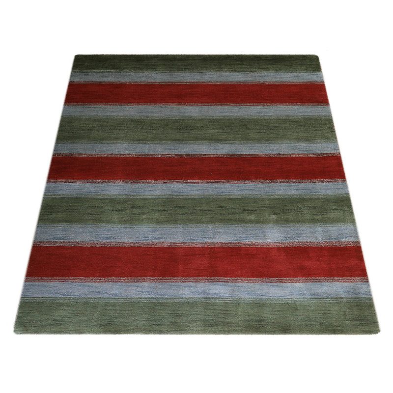 Tapis rectangulaires en laine tissée à la main Crayton, Rectangle de 5 pi x 8 pi