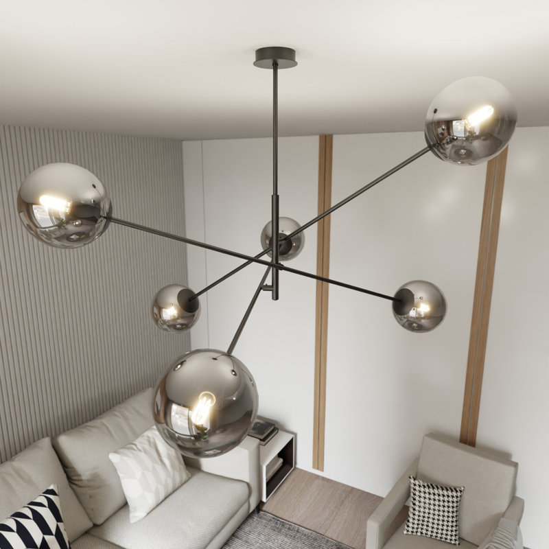 Rayle 6 - Light Sputnik Chandelier, Graphite