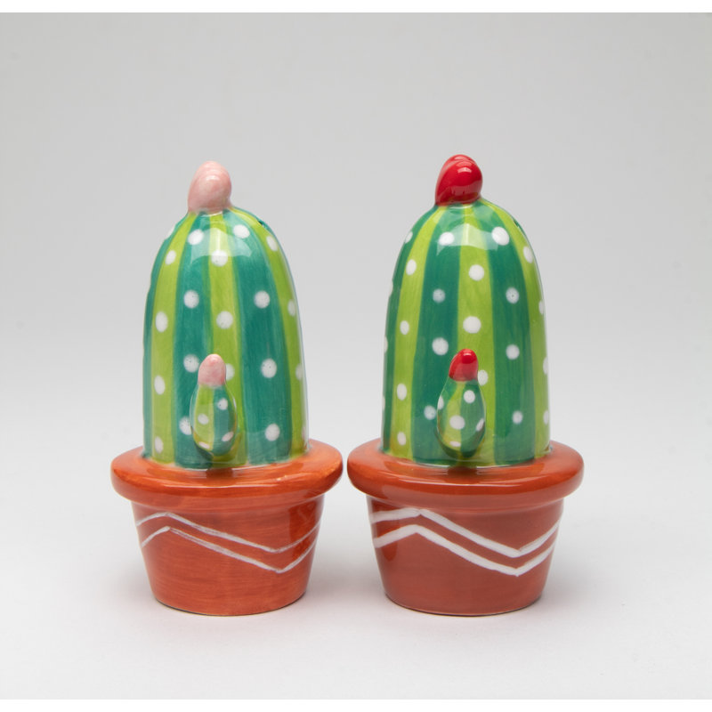Ensemble de salière et poivrière Valentine High Cactus In A Pot