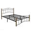 Lit double en métal avec tête et pied de lit ondulés, noir et doré-1387180551-1387180548