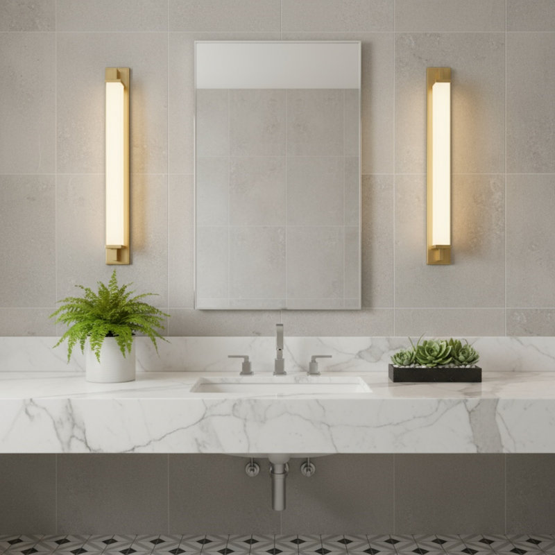 Bande lumineuse de meuble-lavabo à DEL intégrée de 22 pouces, adaptée aux espaces intérieurs secs ou humides., Nickel brossé