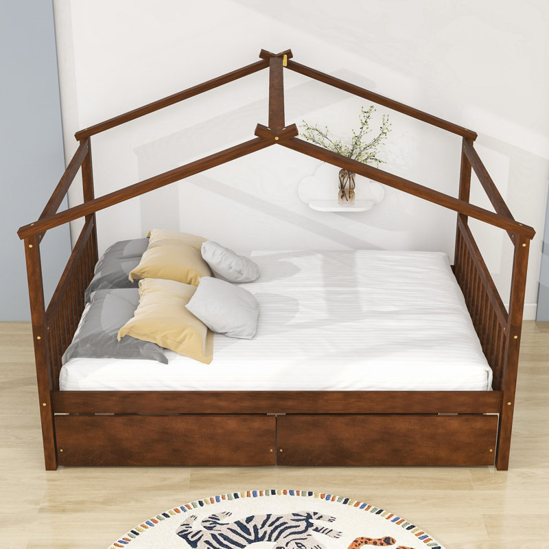 Dailene 2 Drawer House Beds by Gracie Oaks, Full, Walnut