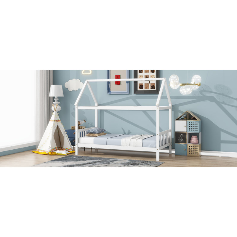 Lits simples peu encombrants, structure en bois d'hévéa, conception de maison moderne, confort à la maison