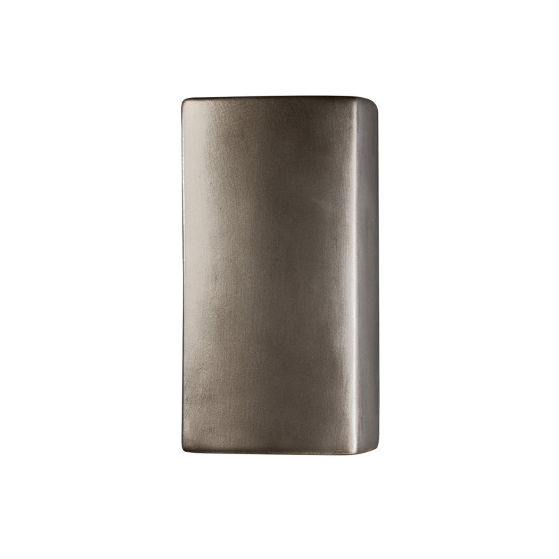 Dirks Ceramic LED Flush Mounted Sconce, Antique Silver, 9.5" H x 5.25" W x 4.5" D