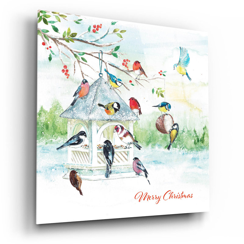 Art mural en verre épique «Garden Birds» par Elle Media Group SA, 12 po x 12 po