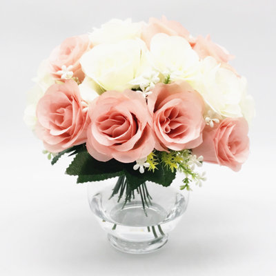 Silk Roses Arrangement in Pot
