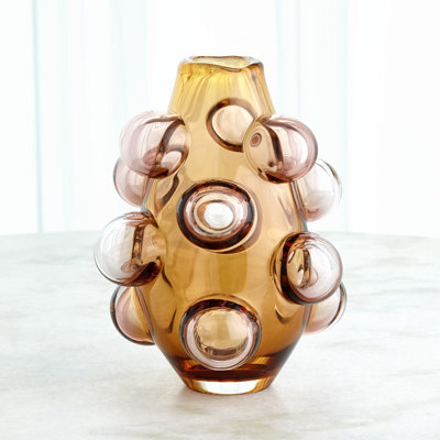 Bubbled Handmade Glass Table Vase