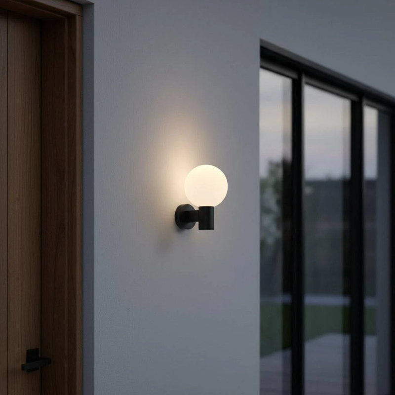 UltraBeam 3 Watt LED Black Finish Compact Globe Design Outdoor LED Wall Light