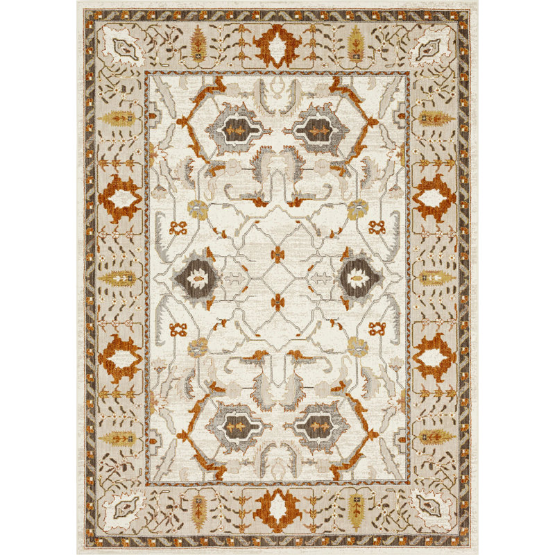 Khamal Alabaster Area Rug, Rectangle 5'3" x 7'10"