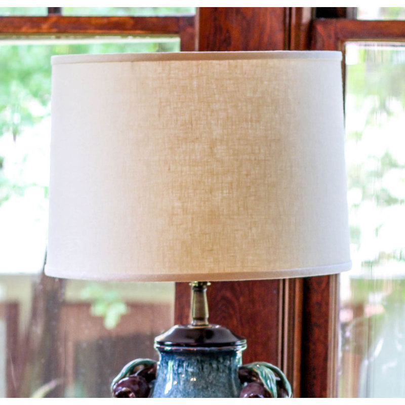 Abat-jour tambour en lin 11 po (araignée), Beige
