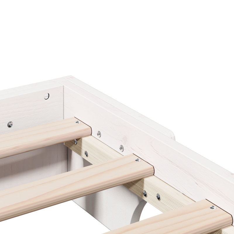 Bed Frame Solid Pine Wood, White, Super King (6')