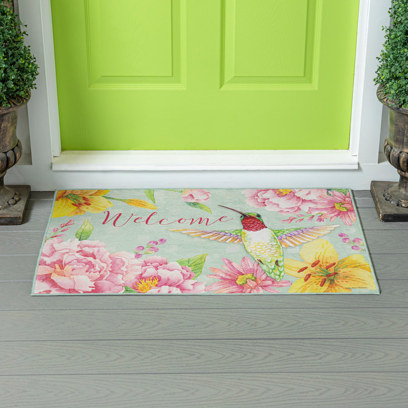 Tapis intérieur / extérieur lavable Welcome Hummingbird