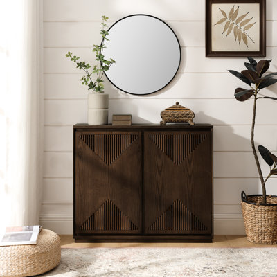 Armoire de rangement Mid-Century moderne en forme de V, brun