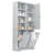 Bathroom Storage Cabinet With Doors And Drawers, Tilt-Out Laundry Hamper, Multiple Storage Space, Freestanding Style, Open Shelve, Adjustable Shelf, Gray-1507598900