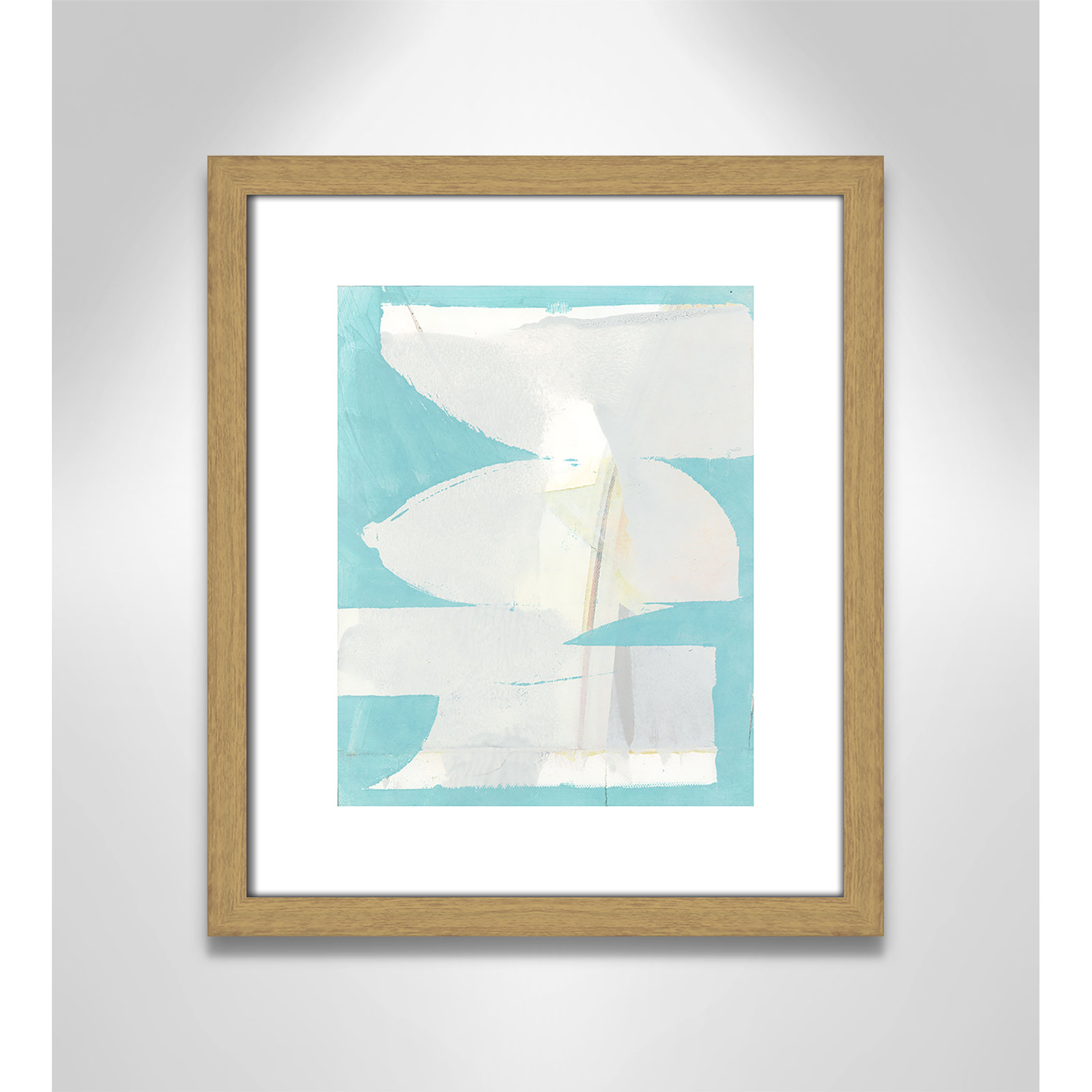 Nara "Carve I" Painting, 15" H x 13" W x 0.75" D, Beige Framed Paper