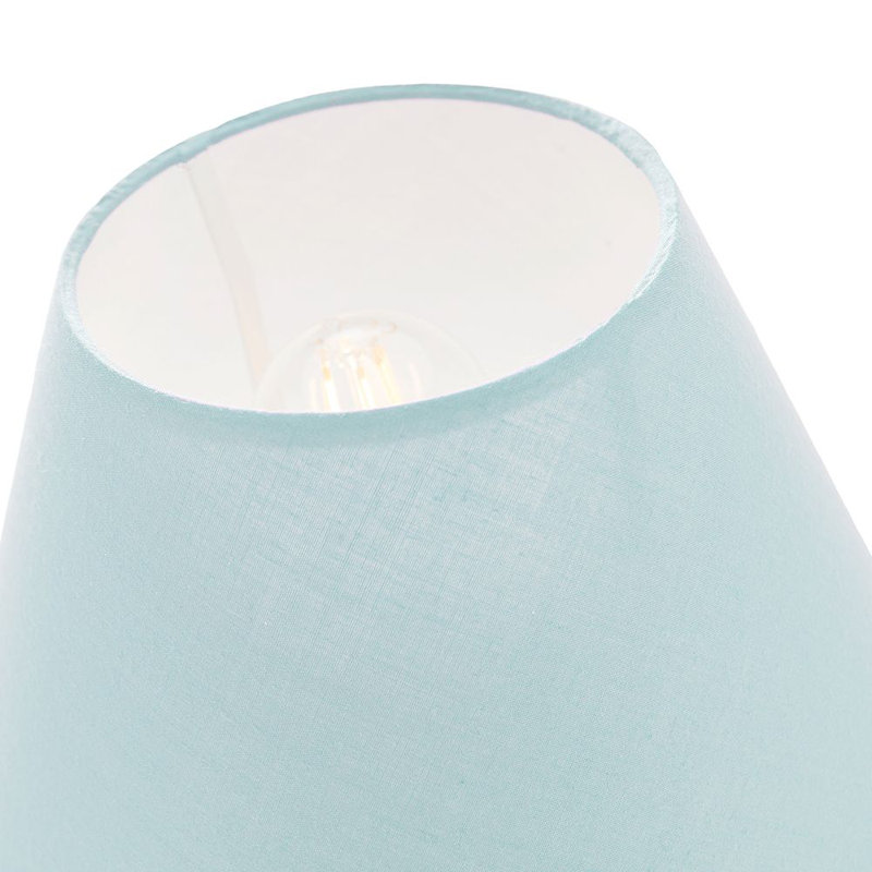 Traditional Cotton Coolie Lampshade Suitable for Table Lamp or Pendant, Duck Egg, 18 x 30cm