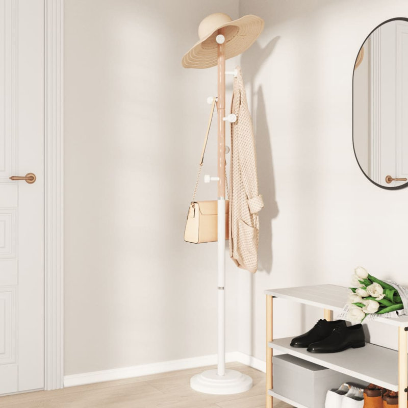 Nurbi Iron Freestanding Coat Rack, White