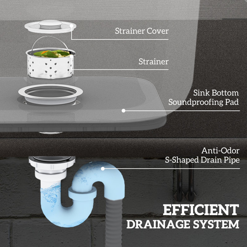 HOMCOM Outdoor Utility Sink Free Standing Single Bowl, 55 x 50 x 100 cm