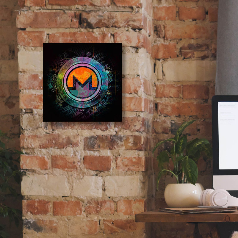 «Monero Crypto Power», art mural sur toile, H 12 po x l 12 po x P 0,75 po