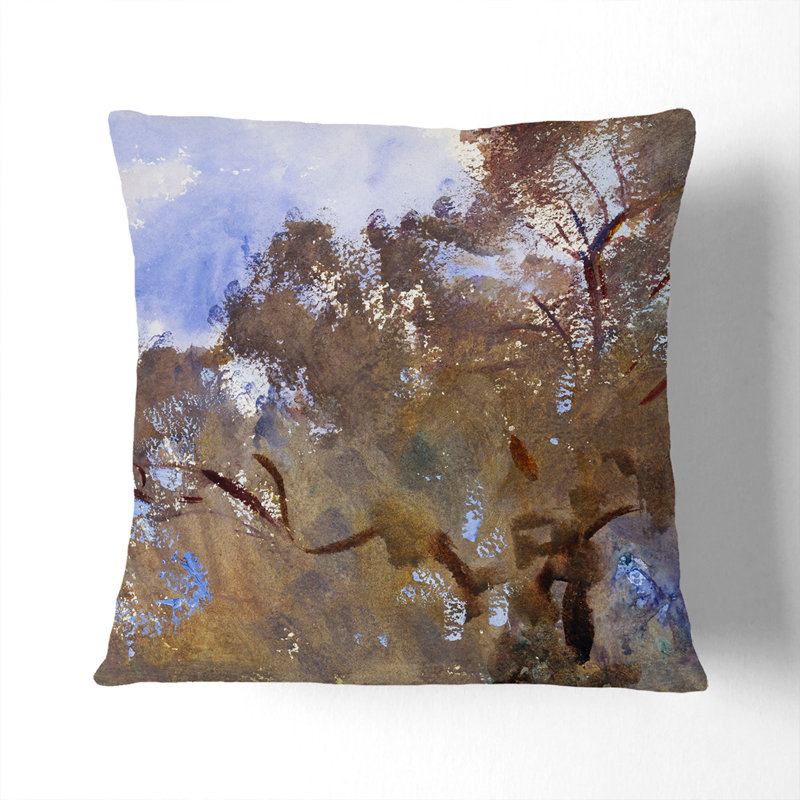 Treetops Against The Sky Square Throw Cushion, 55cm H x 55cm W x 20cm D