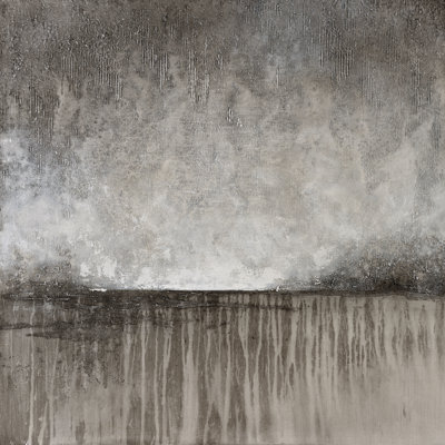 Gray Textured Landscape - Wrapped Canvas Painting
