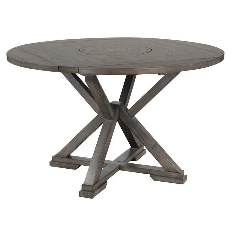 Dowdey 60 " Extendable Round and Square with Solid Wood Base Dining Table