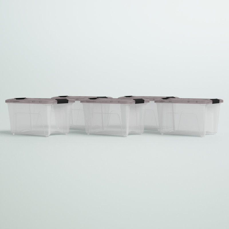 54 Qt./13.5 Gal. Plastic Storage Box with Latching Lid in Clear, 10.5"H x 14.375"W x 18.5"D, 32
