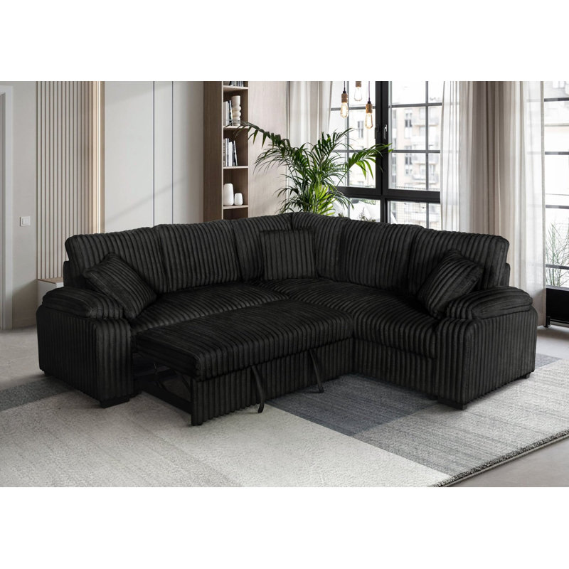 Canapé modulaire Neeha, Tissu noir