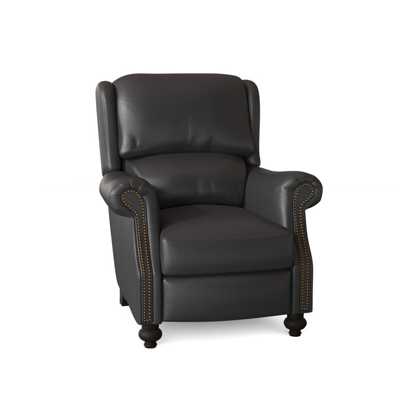 Fauteuil inclinable de 37 po Bancroft, Naturel français, Pavées, Cuir véritable Outsider Raven