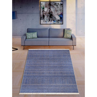 Raylynne Rectangle Geometric Chenille Indoor / Outdoor Area Rug