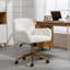 Fauteuil pivotant réglable pour chambre à coucher, base de 320 mm, inclinaison de 40 po, laine d'alpaga artificielle, velours beige