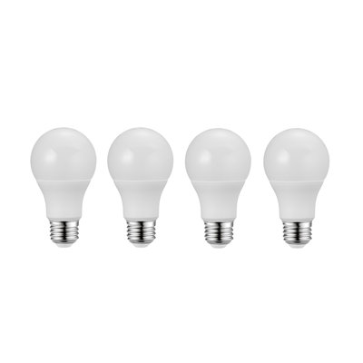 60W Equivalent Daylight (5000K) A19 Non-Dimmable LED Light Bulb 4-Pack, E26 Base, 800 Lumens