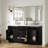 Thornaby 66'' Solid Wood Double Bathroom Vanity with 1.5'' Carrara Marble Top-113386877-119156829