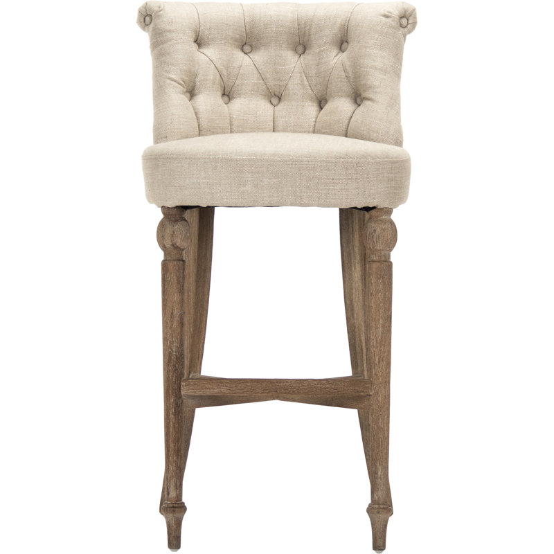 Amelie Upholstered Stool with Solid Wood Frame