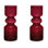 Vase en verre rouge nervuré (ensemble de 2)