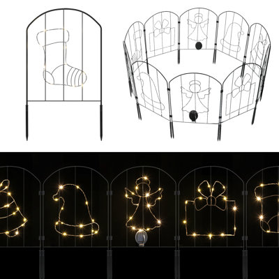 10-Panel Christmas Style B Solar Fence Lights