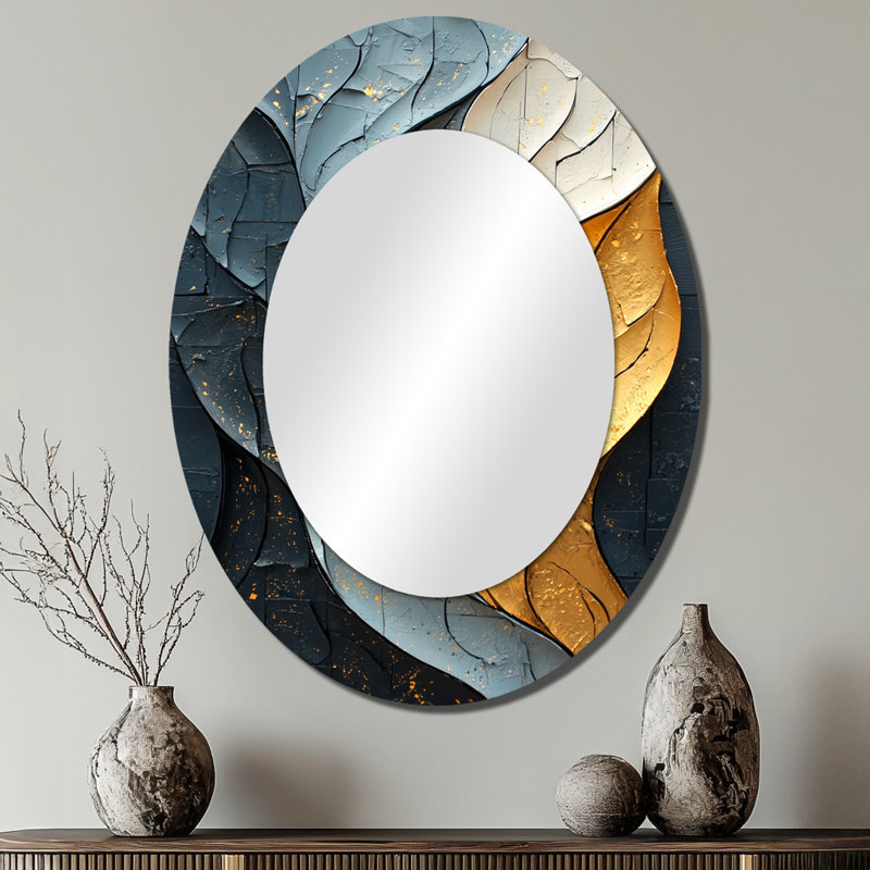 Miroir mural ovale gris doré, 40 po x 30 po