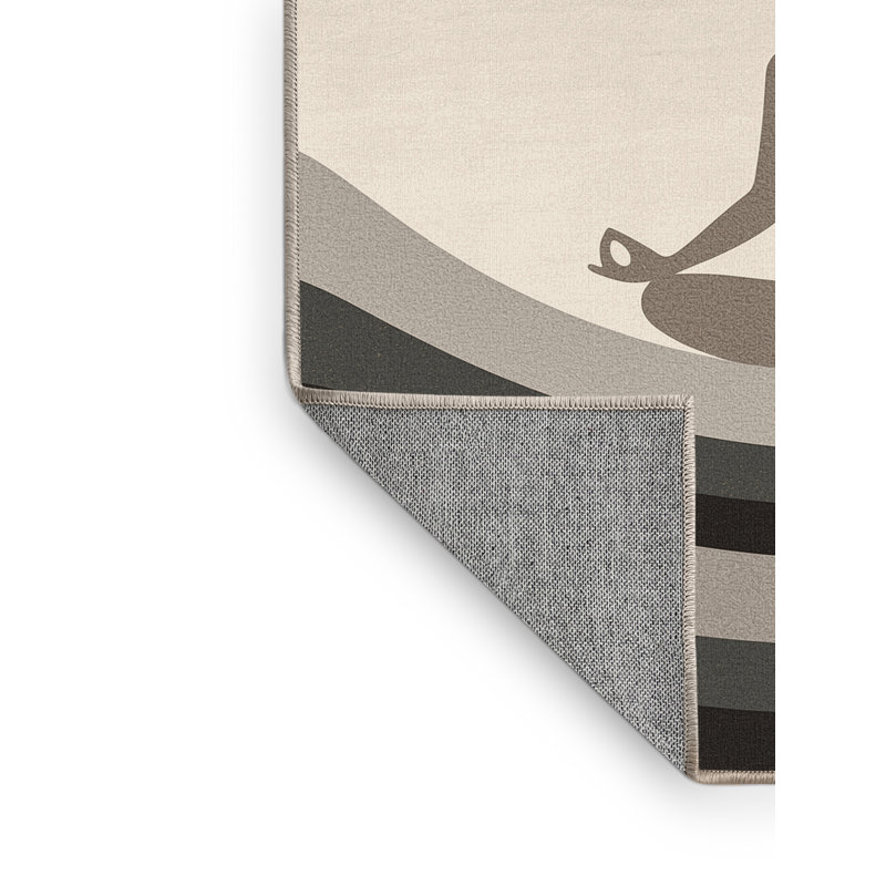 Tapis minimaliste beige lavable à la machine Bartow, 4 x 6