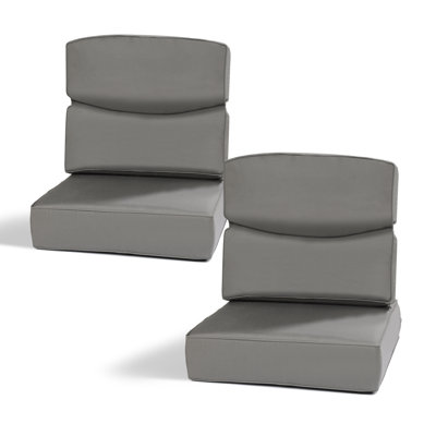  Ensemble de coussins de chaise d'extérieur Smile, tissu Sunbrella à haut dossier et coussins d'extérieur à assise profonde, ensemble de 2