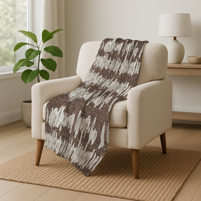 Addison Machine Washable Sherpa ASB905 Stripes Throw Blanket