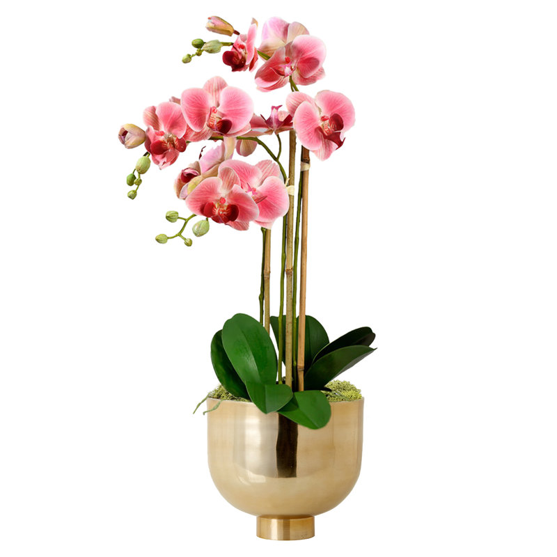 Orchidée artificielle dans un vase, Rose