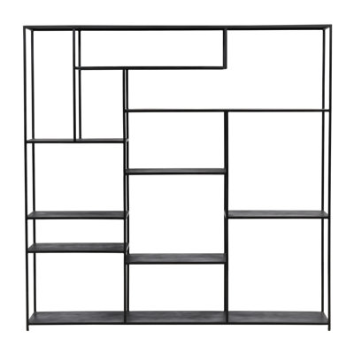 Daren 71 x 71 Metal Bookcase Black