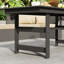 Table de salle à manger d'extérieur rectangulaire pour 6 personnes avec trou pour parasol, résistance aux intempéries-687190797
