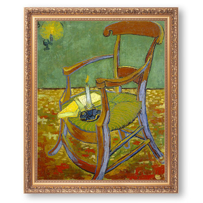 Gauguin's Chair by Vincent Van Gogh Framed Size:18X22 inches,Image Size:16x20 inches,Gold Frame The World Classic Art Reproductions,Wall Art for Home Decor