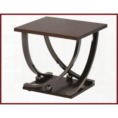 Table basse Isiah Tablette inférieure, support en métal nickel noir - peu encombrant pour le salon