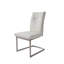 Ensemble de deux chaises d'appoint en similicuir gris et argent-947560400